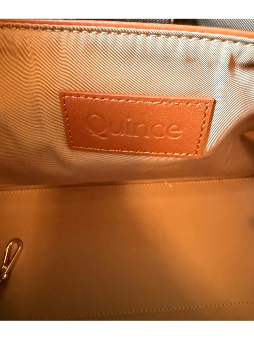 Quince Cognac Leather Tote - Picture 7 of 9